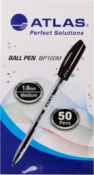 [AS-BP100M-BK/50P] Ball Pen 1.0mm Medium  BX=50 BlackAtlas