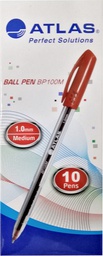[AS-BP100M-RD] Ball Pen 1.0mm Medium  BX=10 RedAtlas