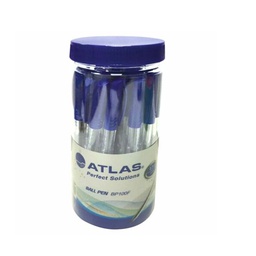 [AS-BP100F-BE/30P] Ball Pen 0.7mm Fine  Jar=30 BlueAtlas