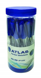 [AS-BP100M-BE/30P] Ball Pen 1.0mm Medium  Jar=30 BlueAtlas