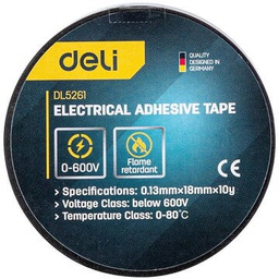 [DE-EDL5261] Electrical insulating tape 18mmx10yrdsDELI