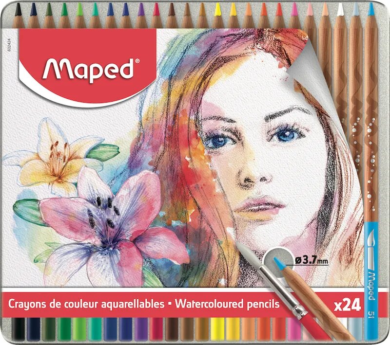 Watercolourpencils Artist Metal St=24col