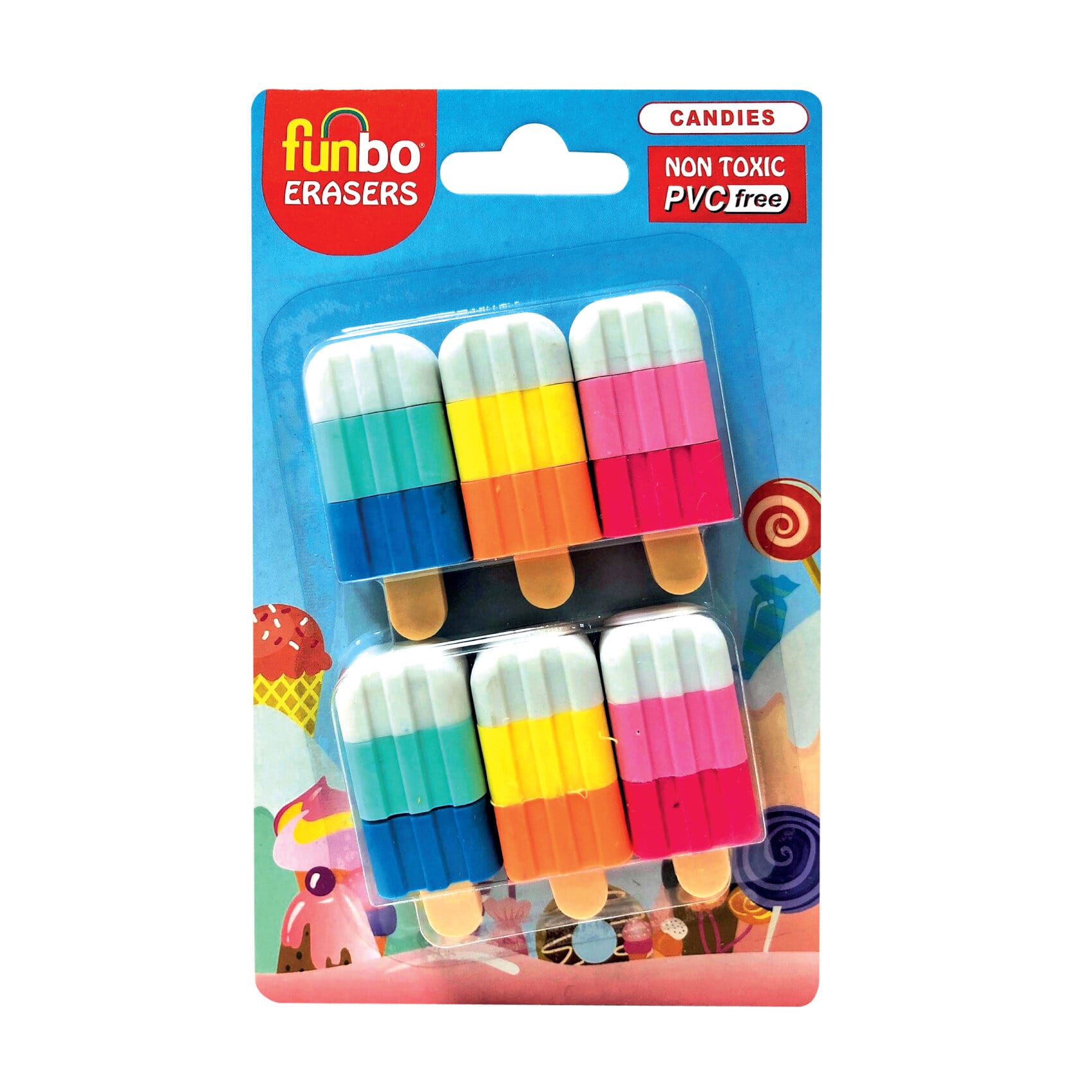 3d Eraser In Blister Pack-Candy