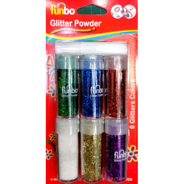 Glitter Powder 50gm Bx=6 Neon Col