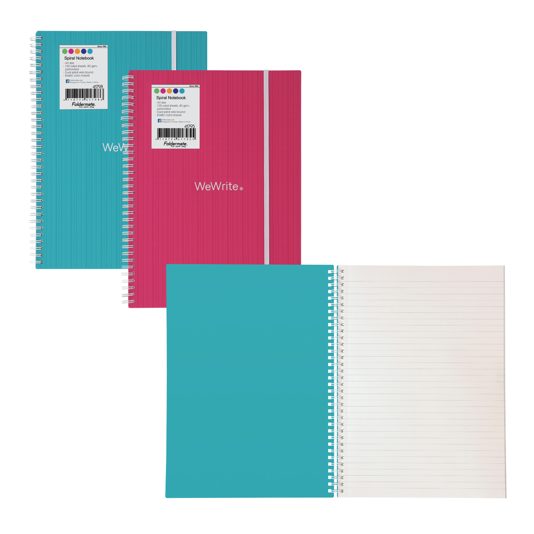 Spiral Notebook A4 Bx=12pc Color Barkode