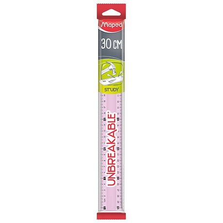 Ruler Study Unbreakable 30cm/12in Bx=25p