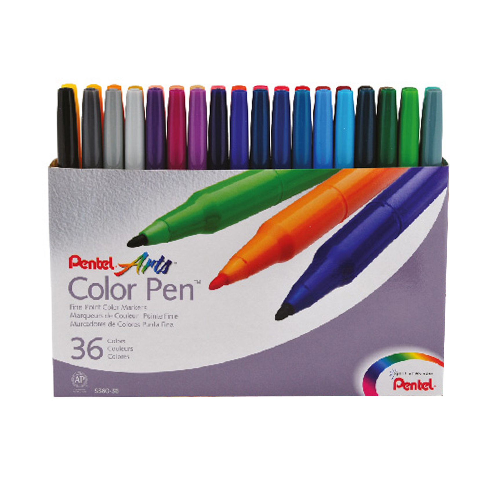Color Pens Fibre Tip Set=36col